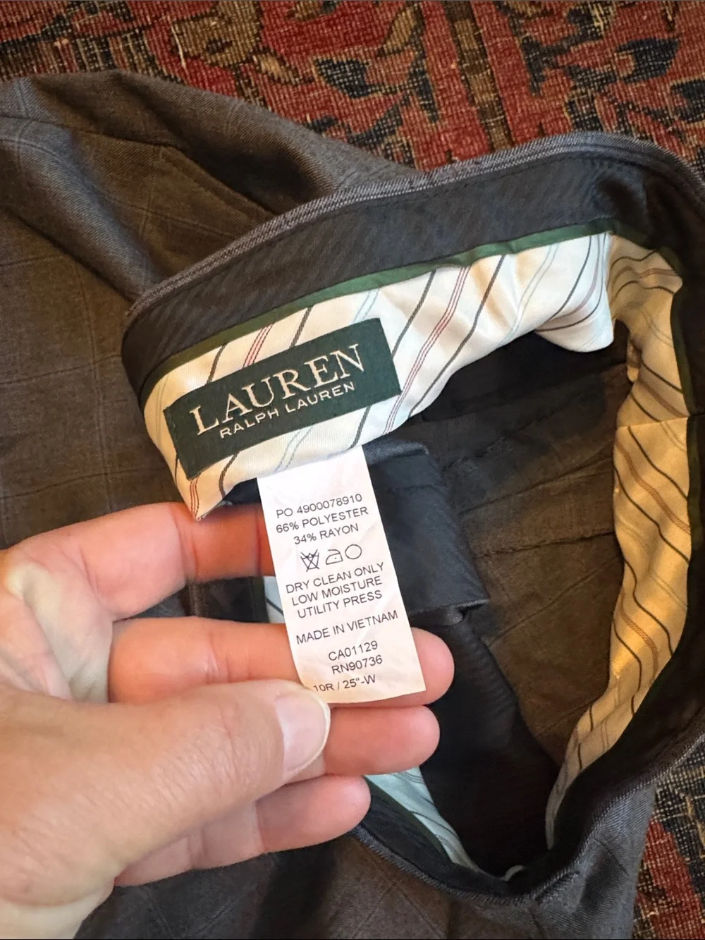 Boys (10) Ralph Lauren Gray Plaid Dress Pants